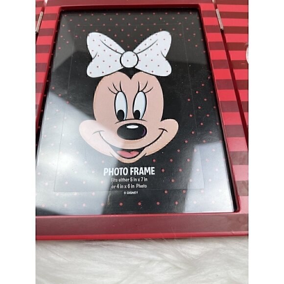 DISNEY PARKS Minnie Mouse Red Fold Out Photo Picture Frame Polka Dots - Picture 4 of 10
